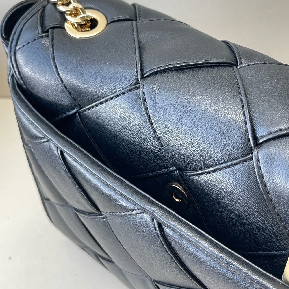 (new+card) Michael Kors Regina flap shoulder bag crossbody black leather quilted - Picture 13 of 16